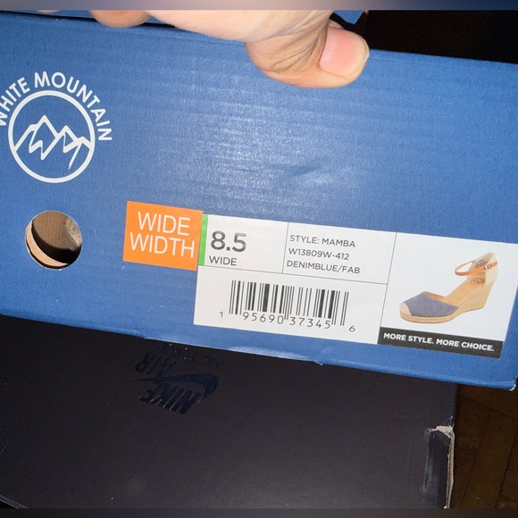 White Mountain Blue and Tan Espadrille Sandals - Picture 6 of 8